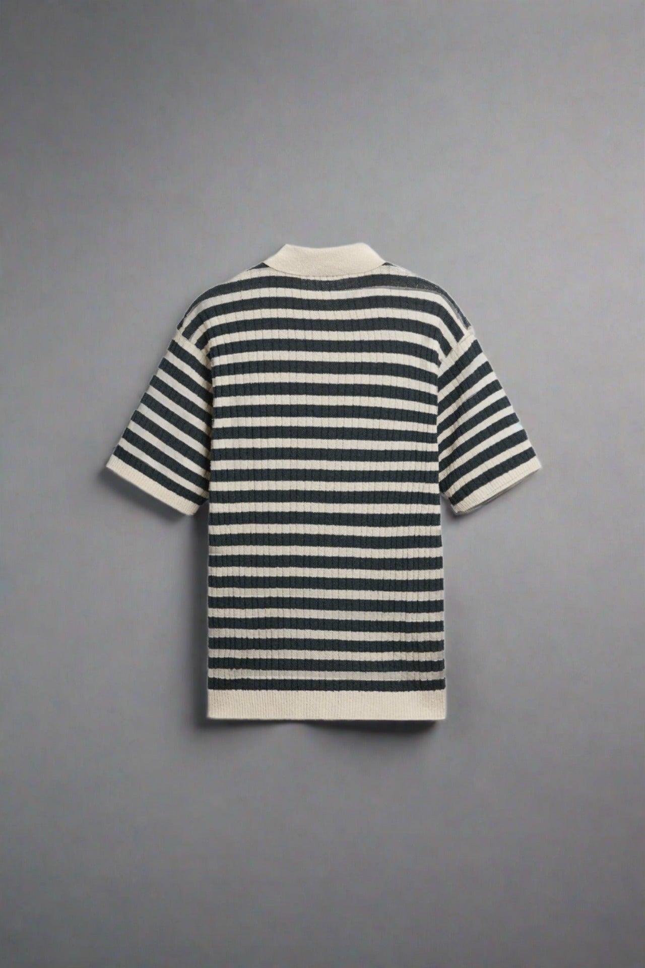 Monochrome Striped Polo