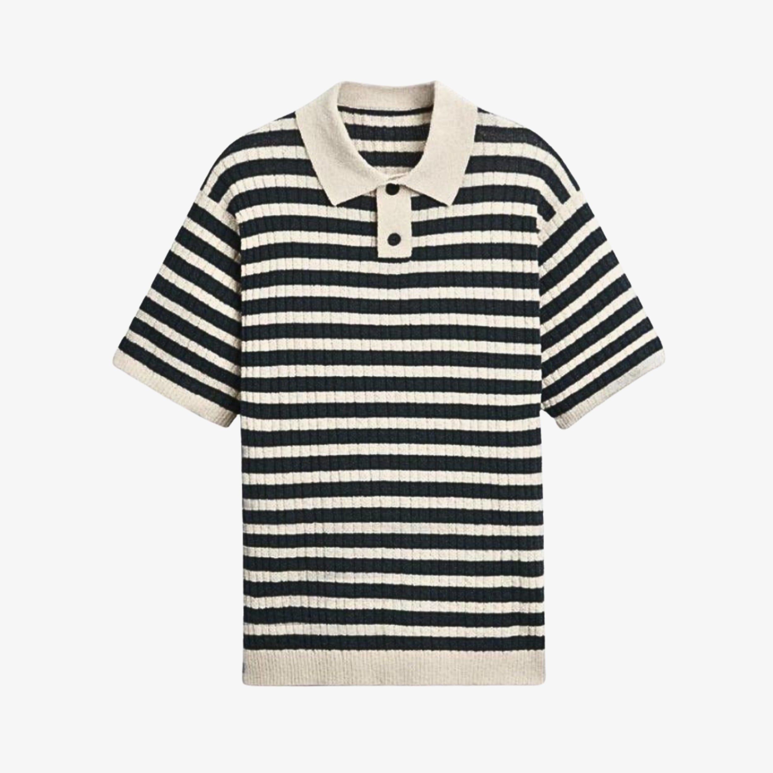 Monochrome Striped Polo
