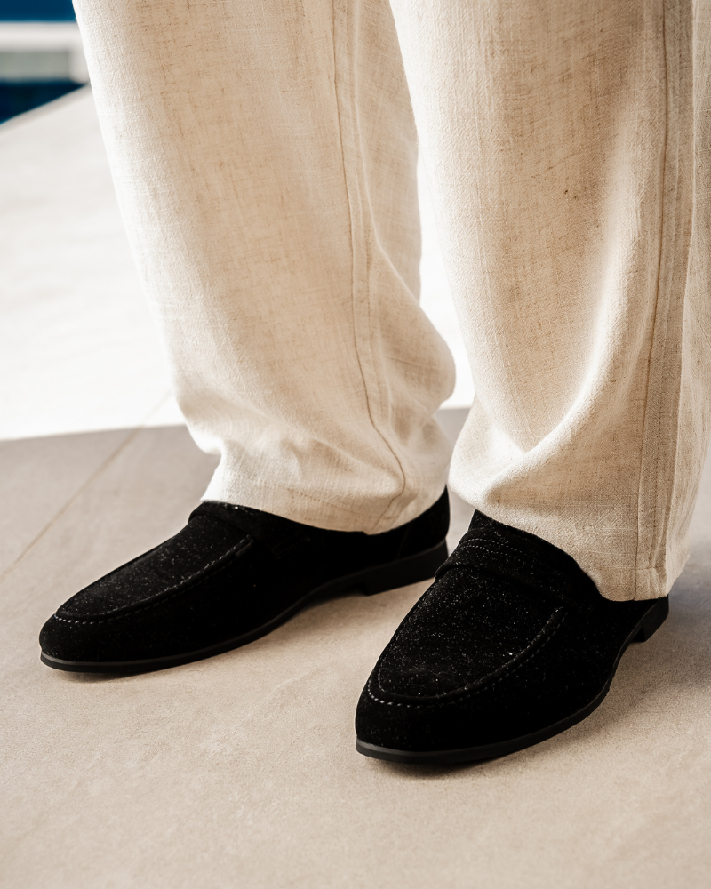 LunaVerdei Suede Penny Loafers