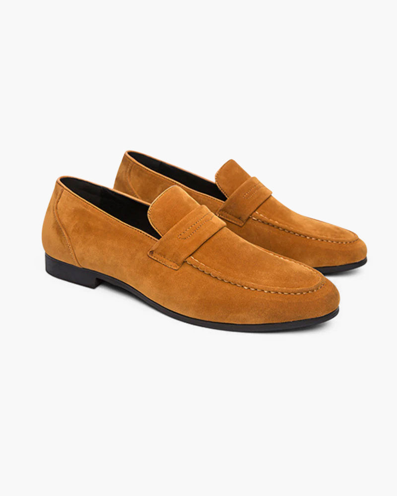 LunaVerdei Suede Penny Loafers