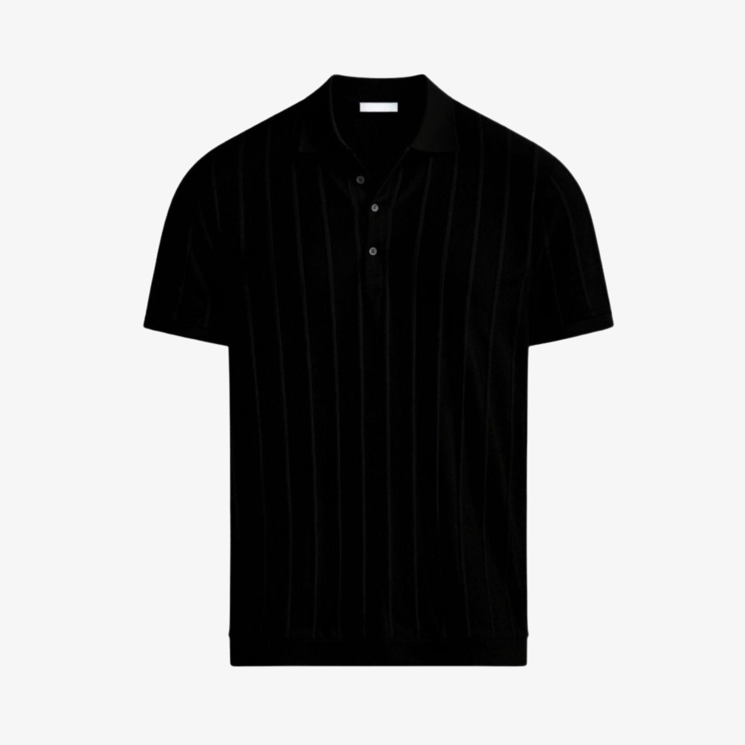 Vertical Striped Button Up Polo