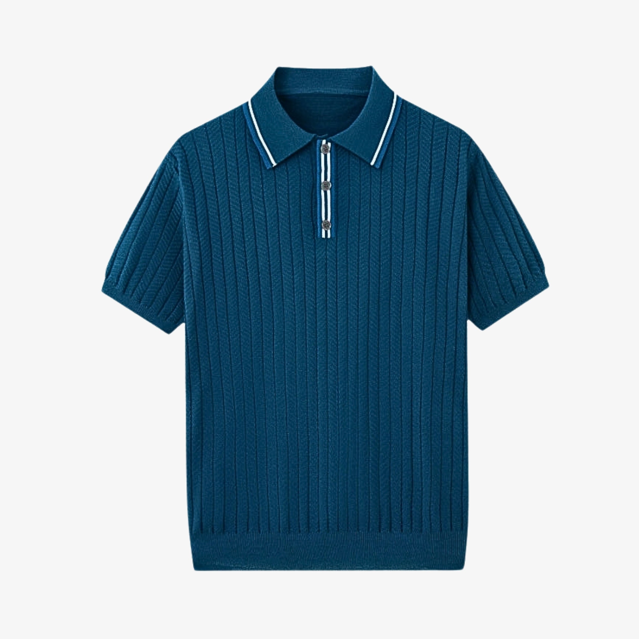 Striped Collar Knit Polo