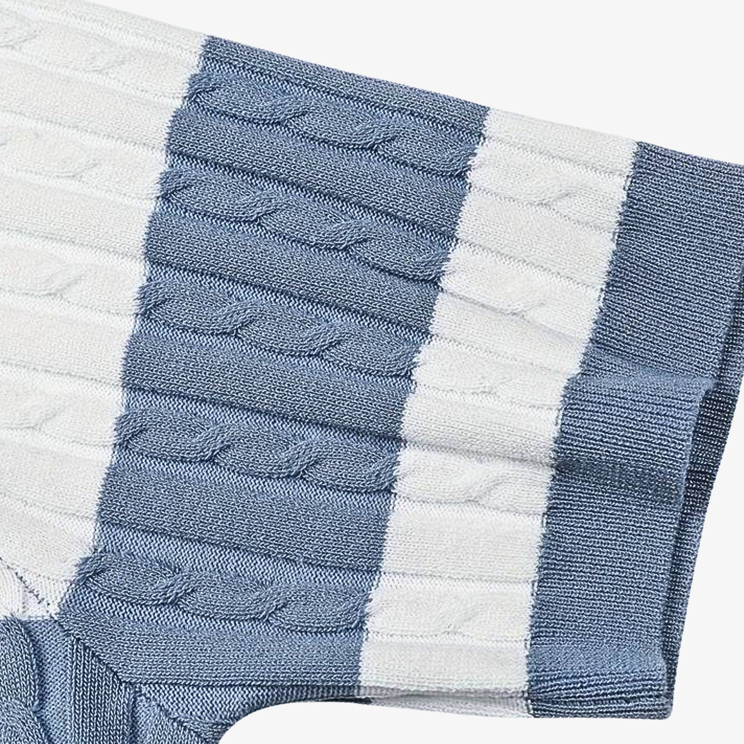 Stripe Cable Knit Polo