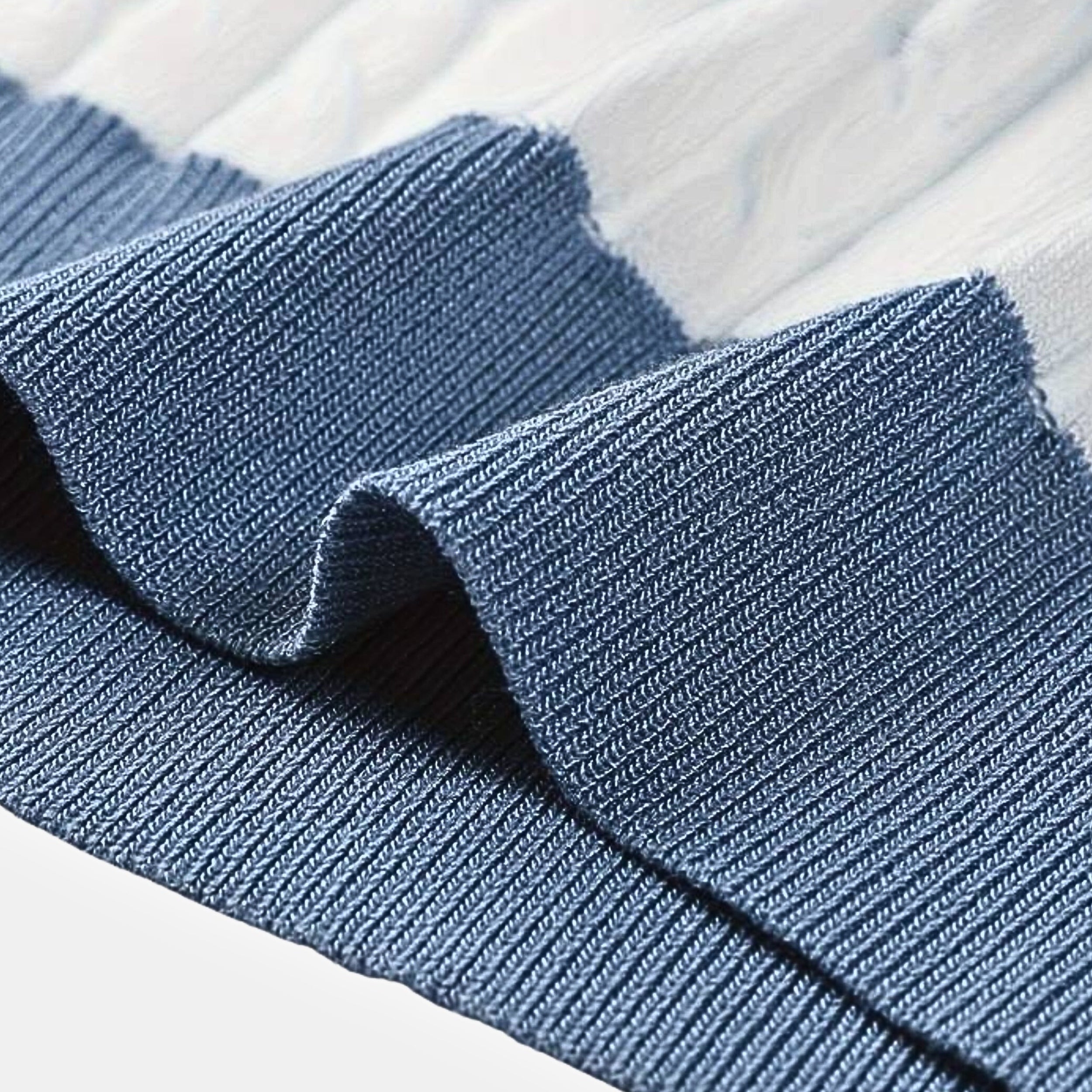 Stripe Cable Knit Polo