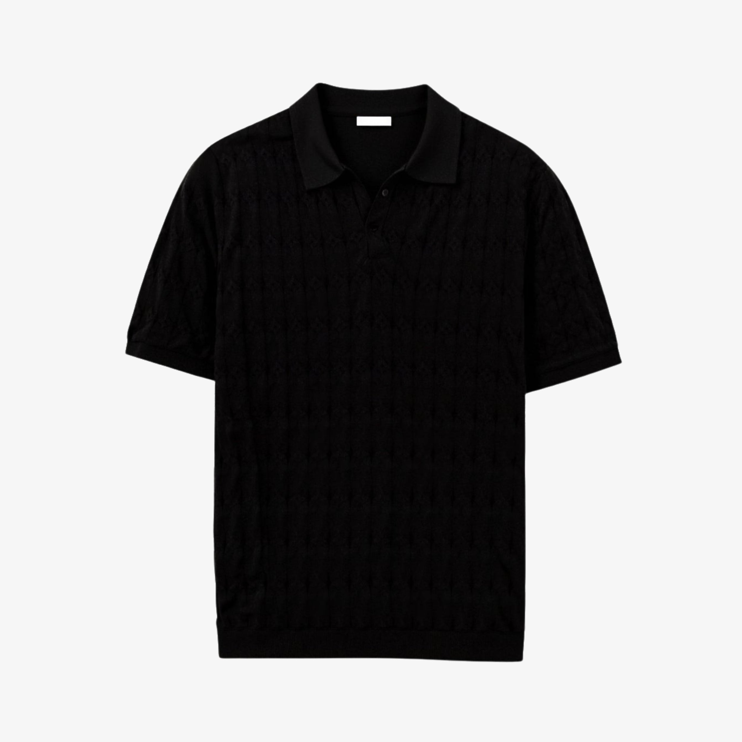 Premium V-Neck Cable Knit Polo