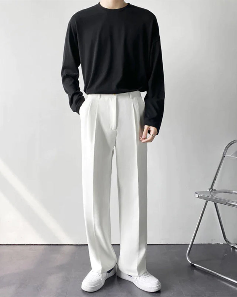 Wide Leg Essential Trouser – Black
