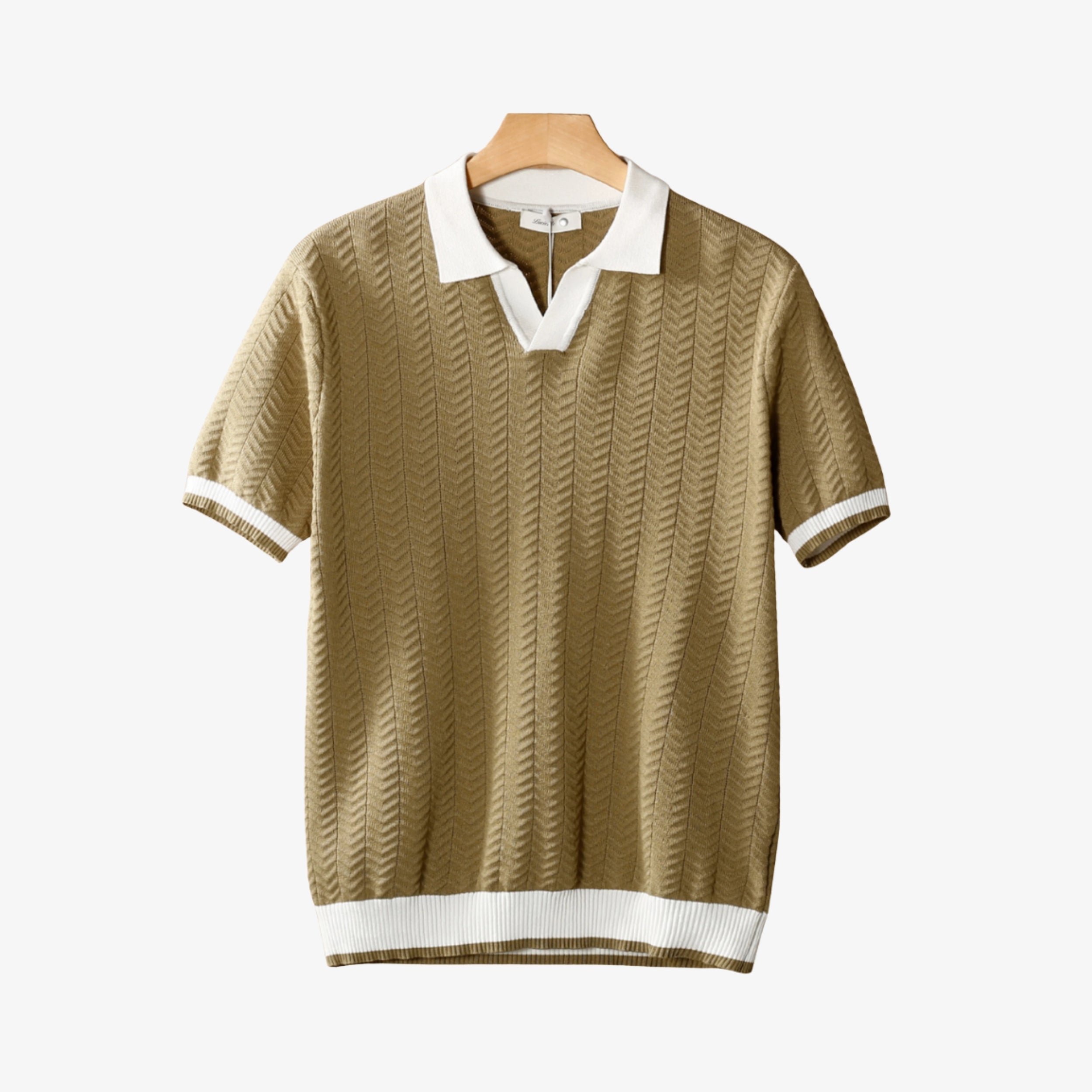 Contrast Textured Polo
