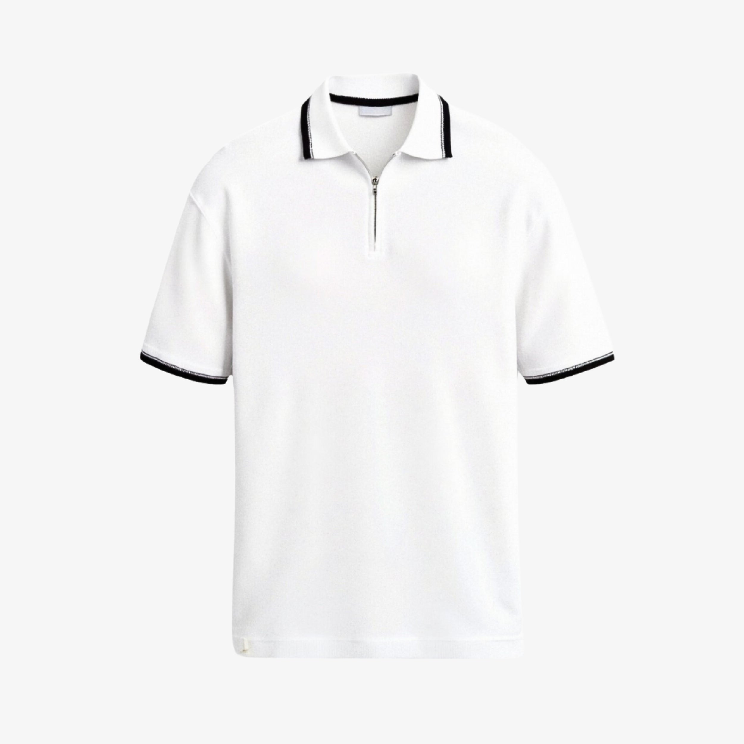 Knitted Quarter Zip Golf Polo