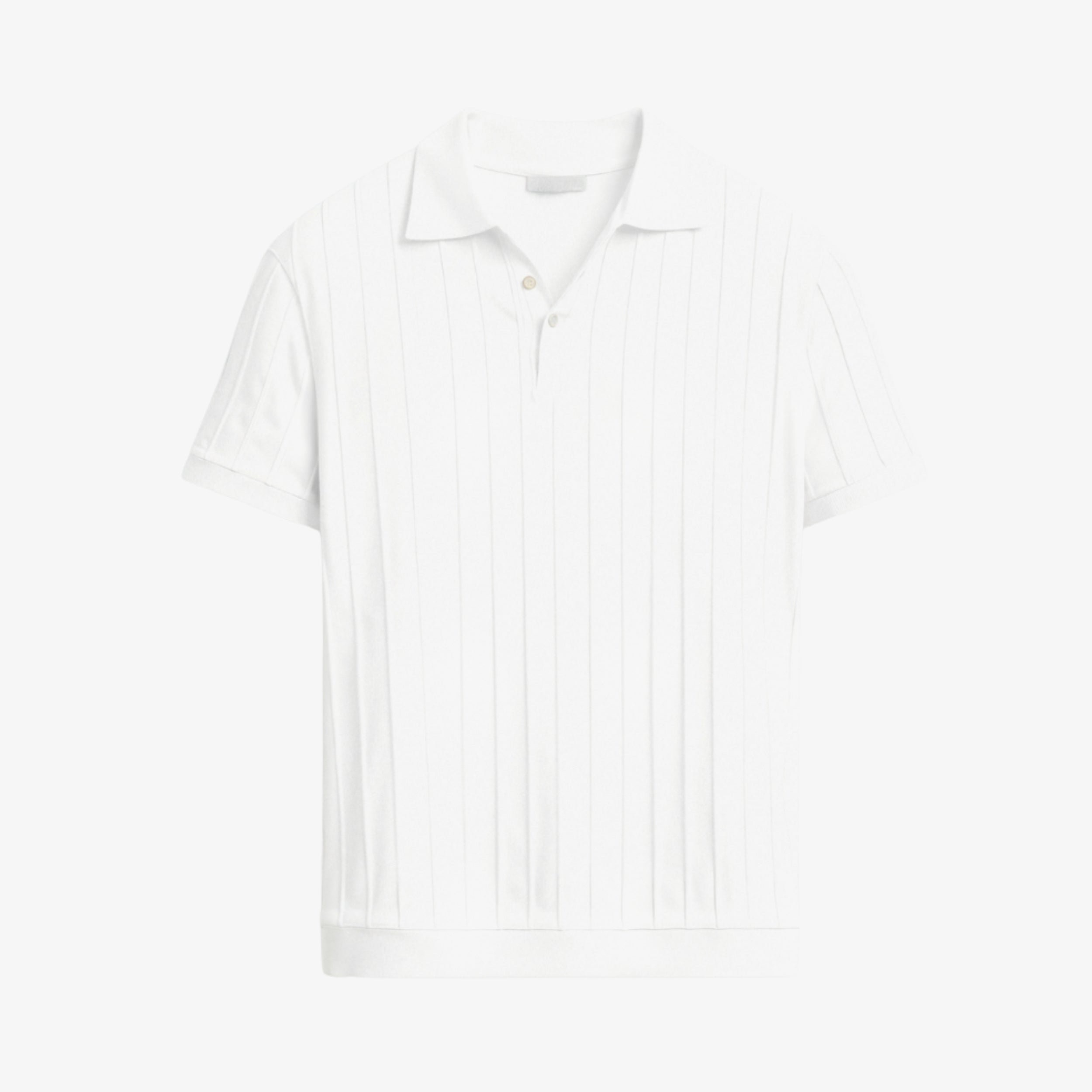 Vertical Striped Button Up Polo