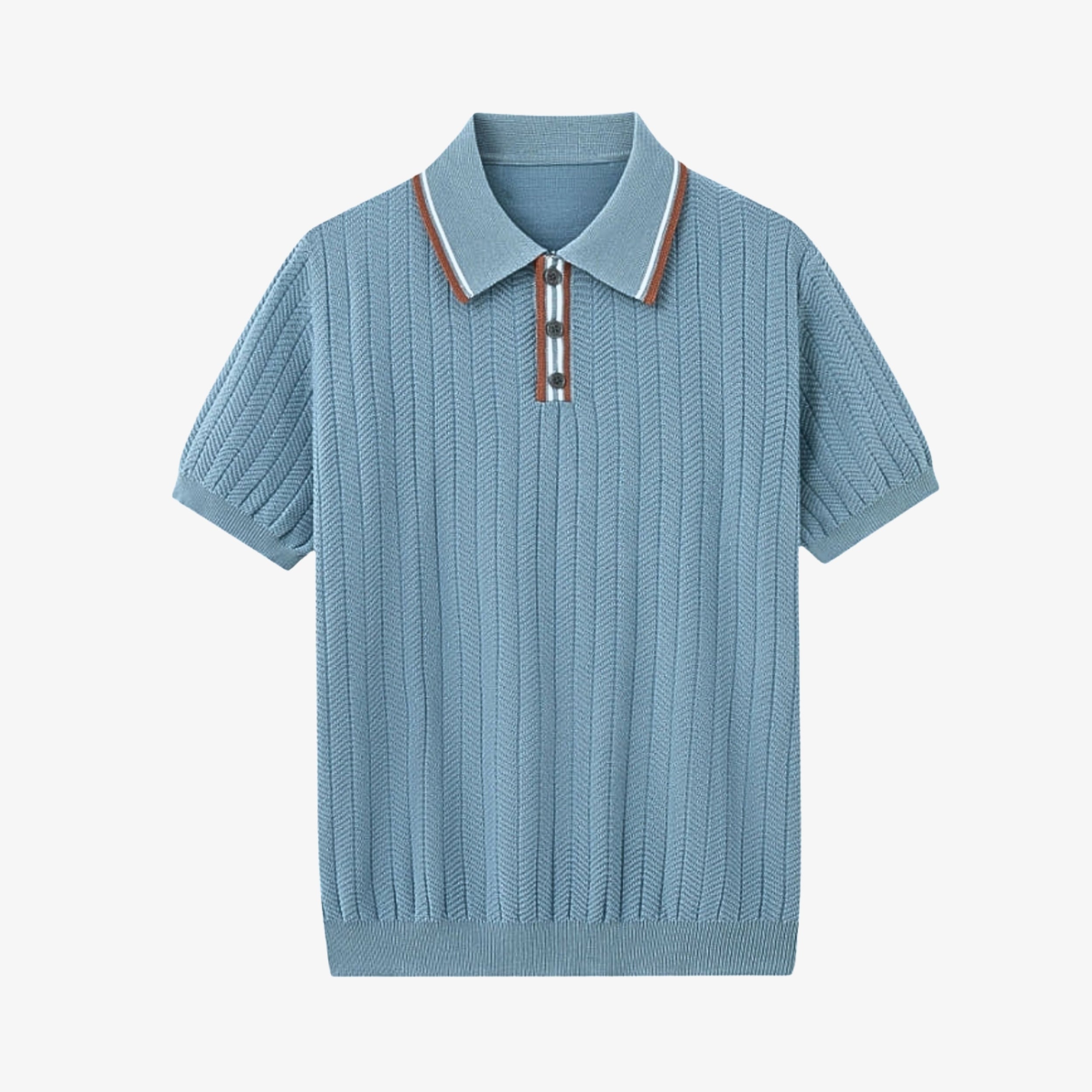 Striped Collar Knit Polo