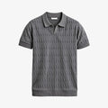 Premium V-Neck Cable Knit Polo