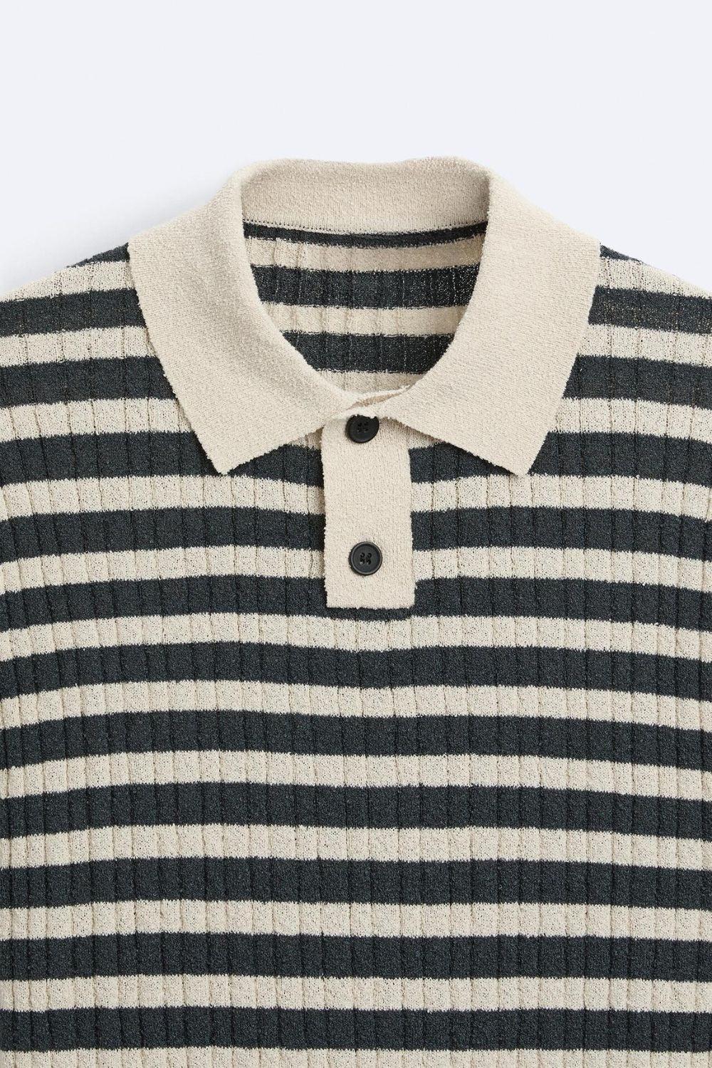 Monochrome Striped Polo