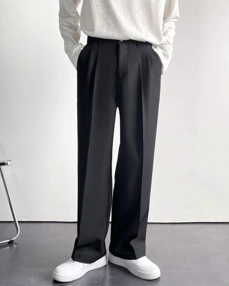 Wide Leg Essential Trouser – Black